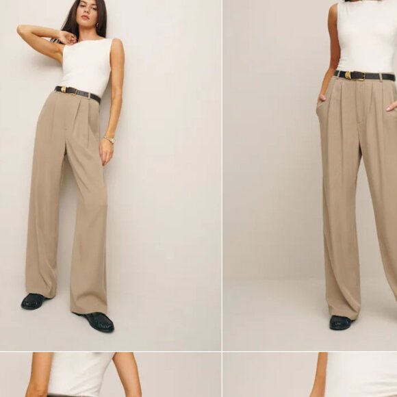 NWT Reformation Mason Pant - size 4 - color: olive oil - Picture 2 of 4